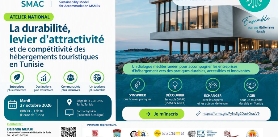 Tourisme durable : la CCITUNIS mobilise les acteurs de l’hébergement autour du projet SMAC